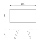 Mesa Retangular com Tampo em Folheado de Carvalho e Base em Alumínio - Logan Viadurini