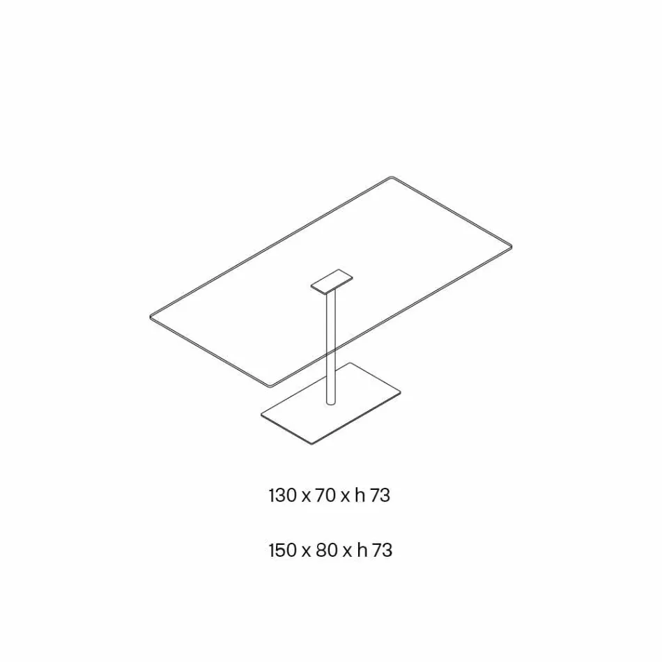 Mesa retangular moderna em vidro fumado ou extraleve fabricado na Itália - Dolce Viadurini