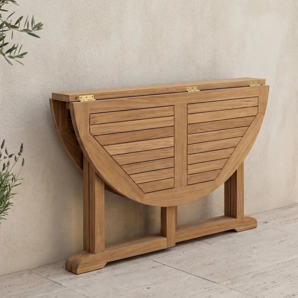 Mesa de Jardim Dobrável em Teca - Yggdrasil Viadurini