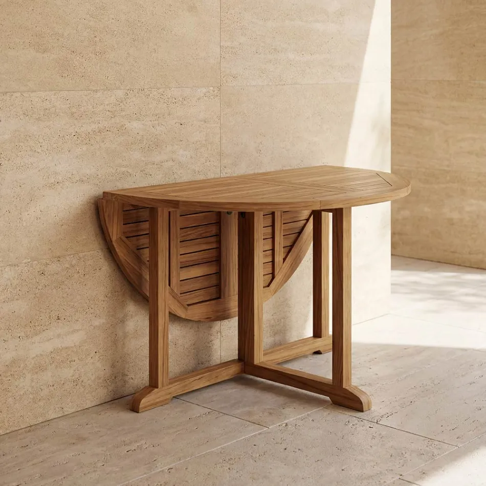 Mesa de Jardim Dobrável em Teca - Yggdrasil Viadurini
