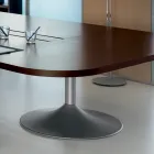 Mesa de reunião em melamina de carvalho escuro moldado - Gaelle Viadurini