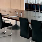 Mesa de reunião em melamina de carvalho escuro moldado - Gaelle Viadurini