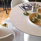 Mesa redonda extensível até 160 cm em cerâmica Made in Italy - Connubia Hey Gio Viadurini