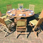 Mesa Externa Redonda extensível até 170 cm em Teca - Armonia Viadurini