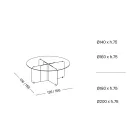Mesa Redonda com Tampo em Vidro Extra Transparente e Base Champagne - Piacere Viadurini