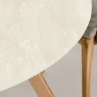 Mesa Redonda Externa em Cerâmica Chianca de Ostuni Made in Italy - Pegaso Viadurini