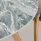 Mesa externa redonda em icônica cerâmica Ciprus fabricada na Itália - Pegaso Viadurini