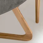 Mesa Externa Redonda em Cerâmica Pedra Cinza Fabricada na Itália - Pegaso Viadurini