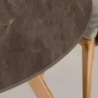 Mesa Externa Redonda em Cerâmica Pulpis Marrom Fabricada na Itália - Pegaso Viadurini