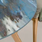 Tempestade de mesa redonda de cerâmica para exterior fabricada na Itália - Pegaso Viadurini