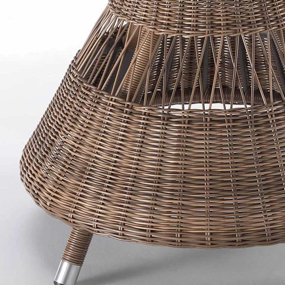 Mesa de jardim redonda com 4 poltronas com braços - Gigi Viadurini