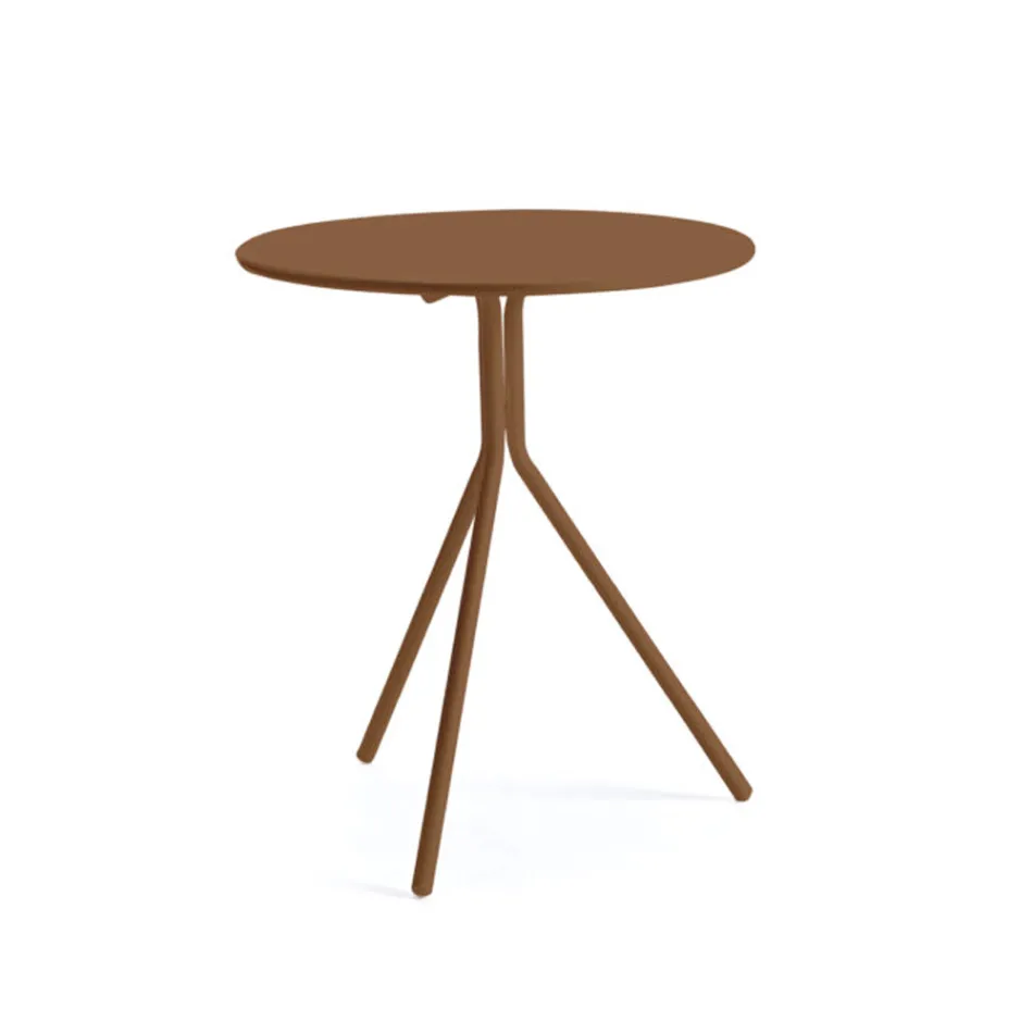 Mesa de jardim redonda de aço galvanizado fabricada na Itália - Ralph Viadurini