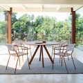 Mesa redonda de jardim em aço galvanizado fabricada na Itália - Brienne