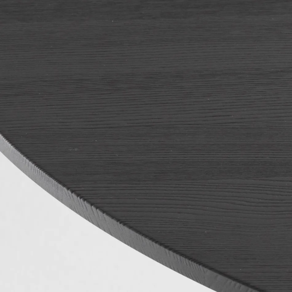 Mesa de jantar redonda em madeira compensada folheada a freixo - Libra Viadurini