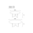 Mesa de jantar redonda em madeira compensada folheada a freixo - Libra Viadurini