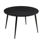 Mesa redonda de seis lugares com tampo em MDF e base de metal - Croma Viadurini