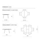 Mesa redonda de seis lugares com tampo em MDF e base de metal - Croma Viadurini
