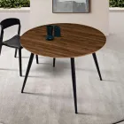 Mesa redonda de seis lugares com tampo em MDF e base de metal - Croma Viadurini