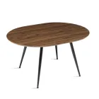 Mesa redonda de seis lugares com tampo em MDF e base de metal - Croma Viadurini