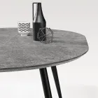Mesa redonda de seis lugares com tampo em MDF e base de metal - Croma Viadurini