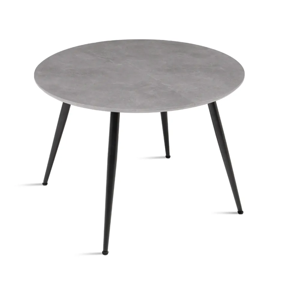 Mesa redonda de seis lugares com tampo em MDF e base de metal - Croma Viadurini