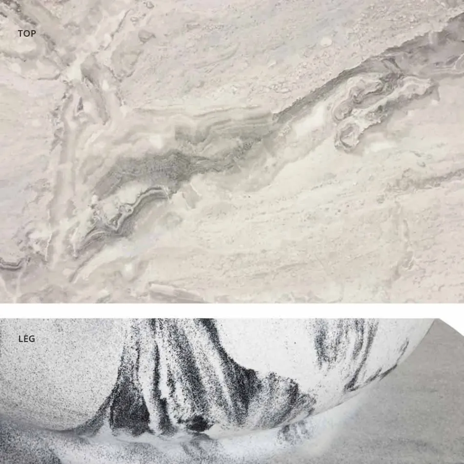 Mesa Redonda de Design Clássico, Ø140 e HPL top - Século XIX por Slide Viadurini