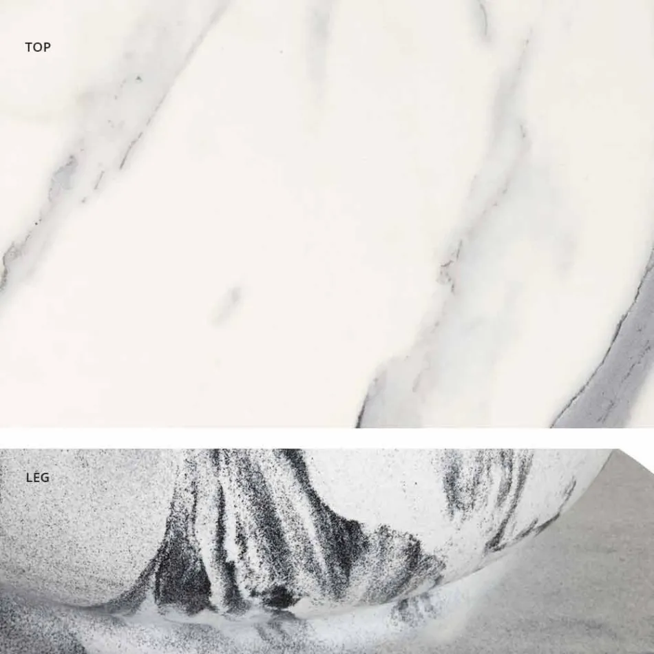 Mesa Redonda de Design Clássico, Ø140 e HPL top - Século XIX por Slide Viadurini