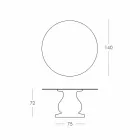 Mesa Redonda de Design Clássico, Ø140 e HPL top - Século XIX por Slide Viadurini