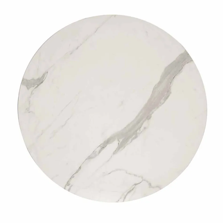 Mesa Redonda de Design Clássico, Ø140 e HPL top - Século XIX por Slide Viadurini