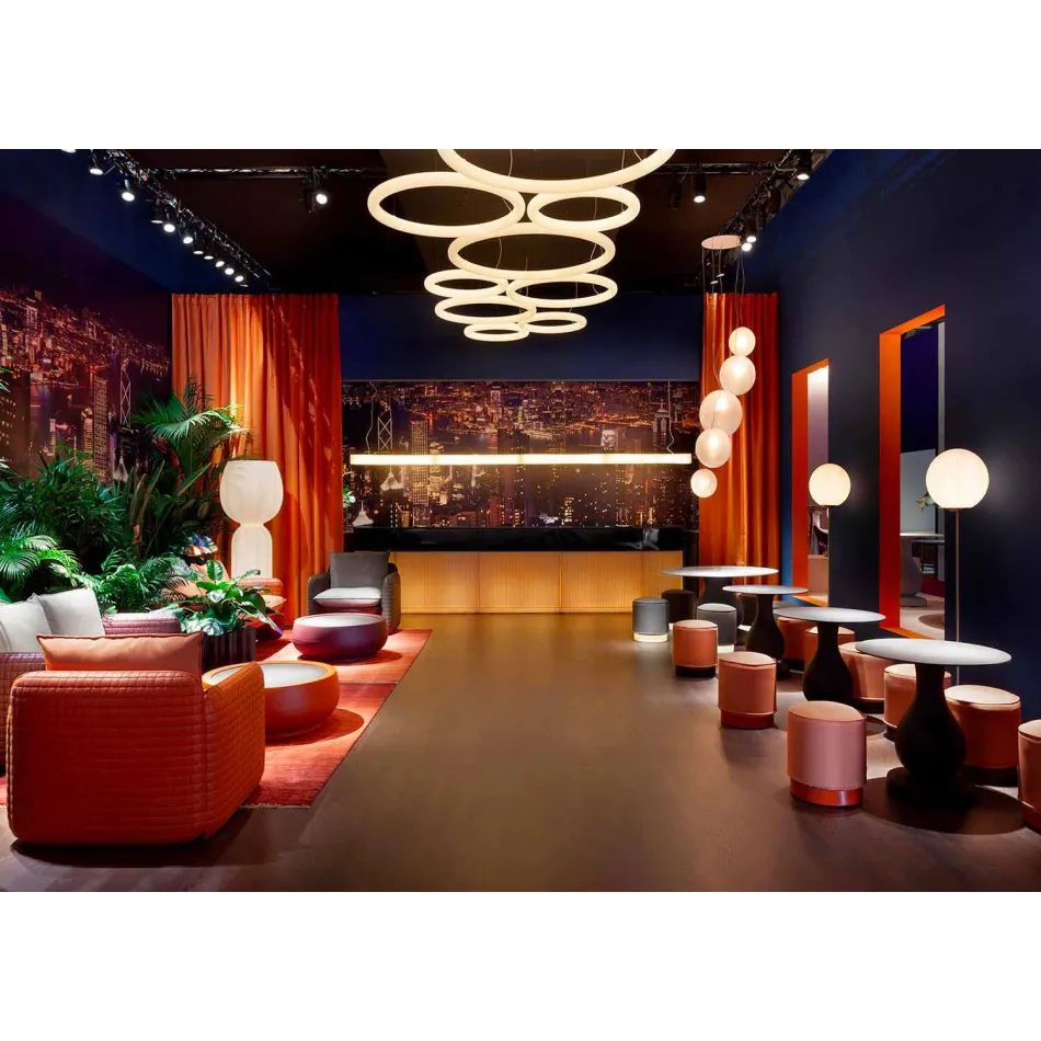 Mesa Redonda de Design Clássico, Ø140 e HPL top - Século XIX por Slide Viadurini