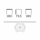 Mesa Redonda Design em Vidro e Cinza Oleada Made in Italy - Madame Viadurini