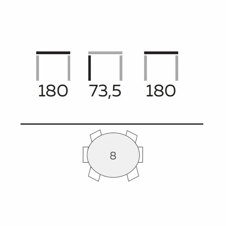 Mesa Redonda Design em Vidro e Cinza Oleada Made in Italy - Madame Viadurini