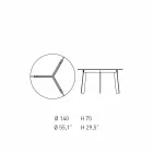 Mesa Redonda de Design Moderno em Aço e MDF Lacado Colorido - Aronte Viadurini