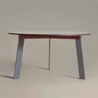 Mesa Redonda de Design Moderno em Aço e MDF Lacado Colorido - Aronte Viadurini