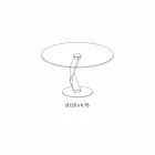 Mesa redonda de design moderno em vidro extra claro fabricado na Itália - Akka Viadurini