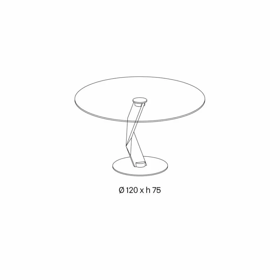 Mesa redonda de design moderno em vidro extra claro fabricado na Itália - Akka Viadurini