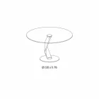 Mesa redonda de design moderno em vidro extra claro fabricado na Itália - Akka Viadurini