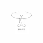 Mesa redonda de design moderno em vidro extra claro fabricado na Itália - Akka Viadurini