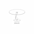 Mesa redonda de design moderno em vidro extra claro fabricado na Itália - Akka Viadurini