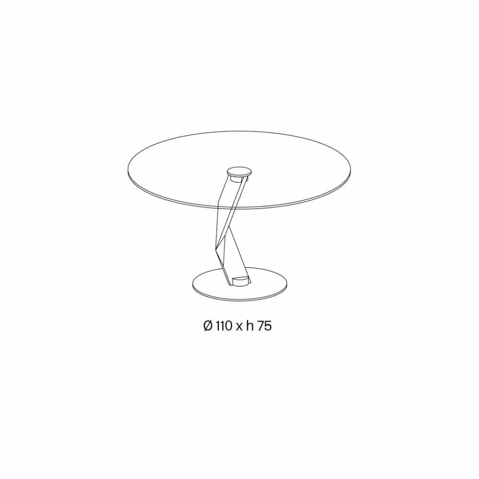 Mesa redonda de design moderno em vidro extra claro fabricado na Itália - Akka Viadurini