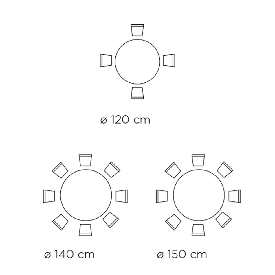 Mesa Redonda Fixa com Tampo Cerâmico Fabricado na Itália - Tesoura Viadurini