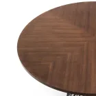 Mesa Redonda em Metal e MDF Folheado - Lantânio Viadurini