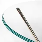 Moderna mesa redonda com tampo de vidro e base de mármore Adele Viadurini