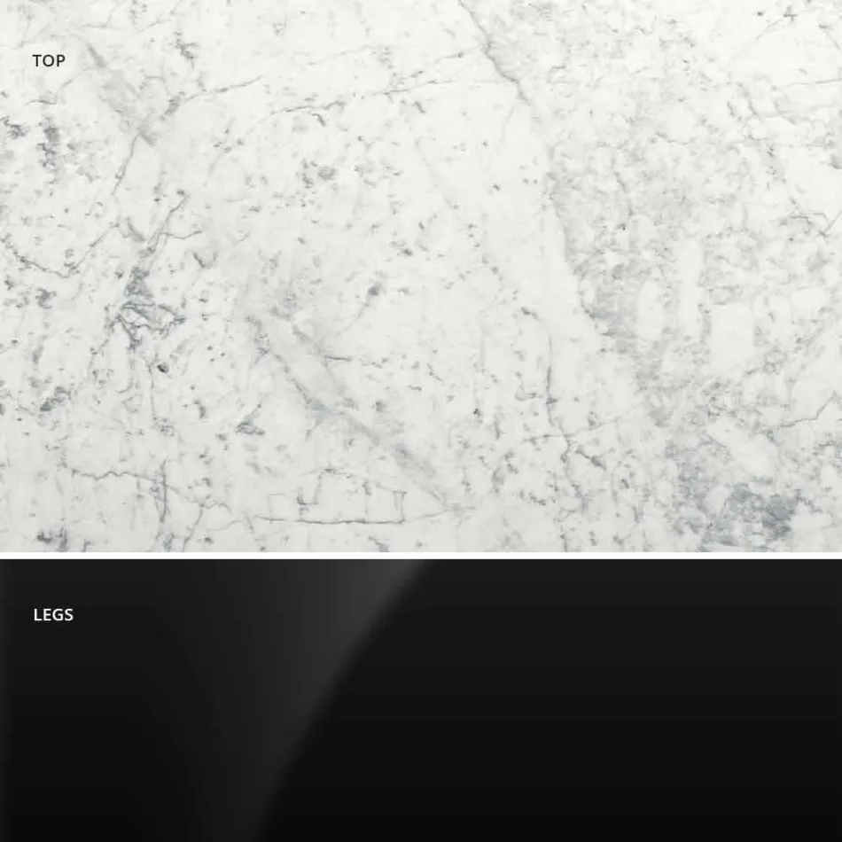 Mesa Redonda Moderna em Mármore Carrara e Marquinia Made in Italy – Dólares Viadurini