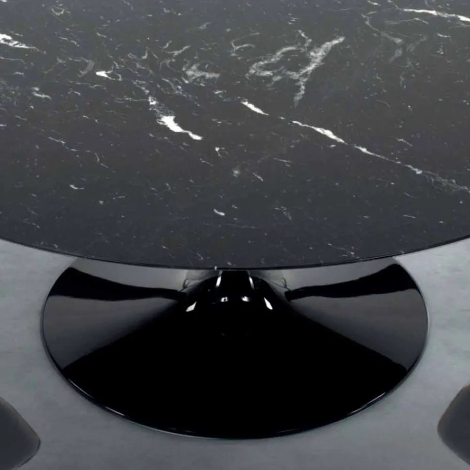 Mesa Redonda Moderna em Mármore Carrara e Marquinia Made in Italy – Dólares Viadurini