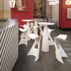 Mesa redonda de polietileno Slide Hoplà (H110) hpl top fabricada na Itália Viadurini