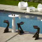 Mesa redonda de polietileno Slide Hoplà (H110) hpl top fabricada na Itália Viadurini