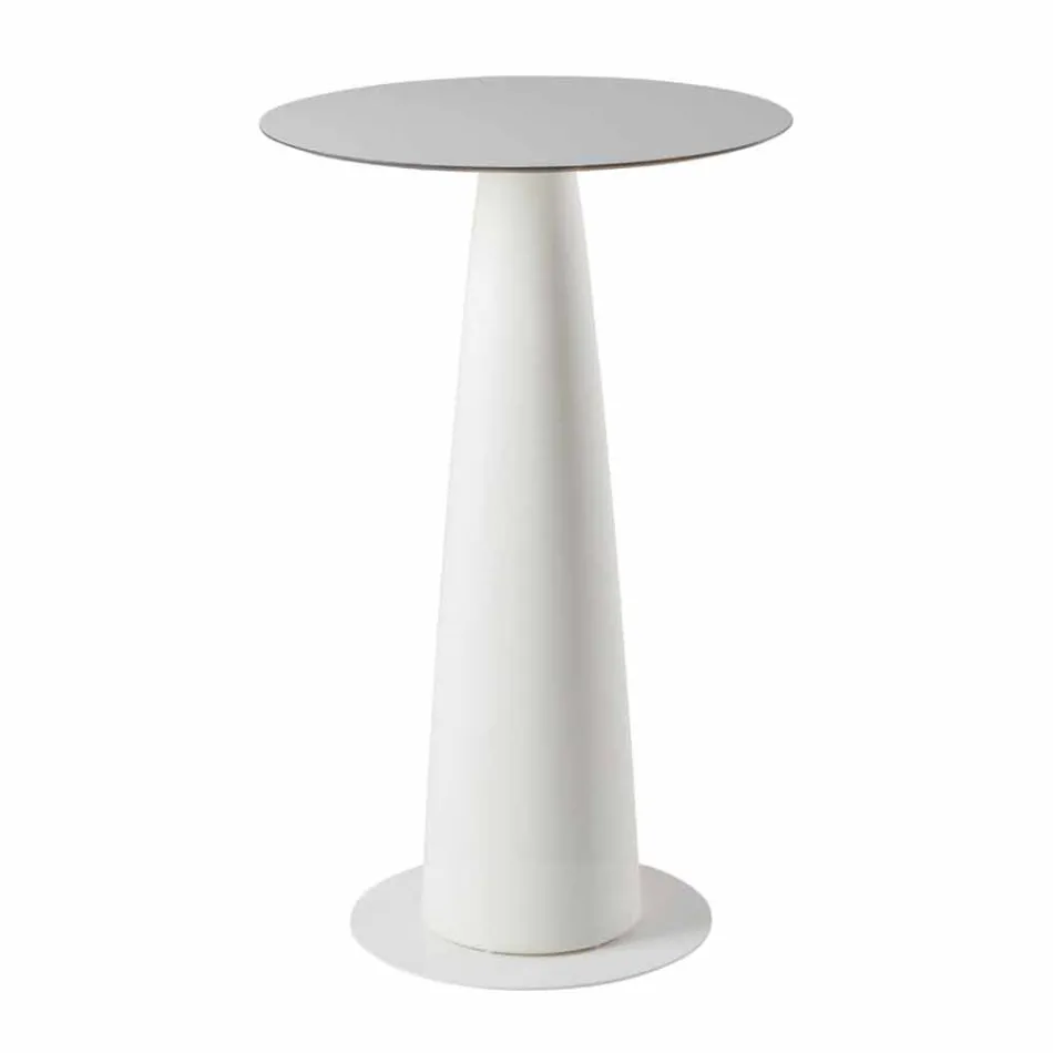 Mesa redonda de polietileno Slide Hoplà (H110) hpl top fabricada na Itália Viadurini