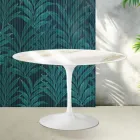 Mesa redonda Saarinen Tulip, 74 cm de altura, em cerâmica Florim Calacatta Gold Gloss - Scarlet Viadurini