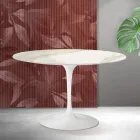 Mesa redonda Saarinen Tulip, 74 cm de altura, em cerâmica Florim Calacatta Gold Matt - Scarlet Viadurini